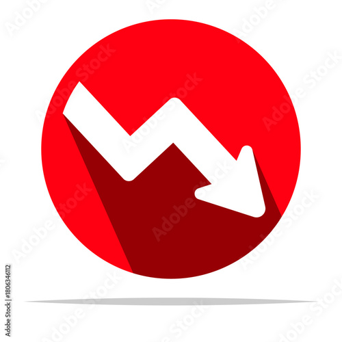 Decrease arrow round icon vector isolated illustration