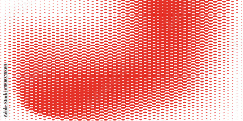 Red polka dots pattern. Dotted gradient halftone background. Red fading comic pop art overlay backdrop. Horizontal templates using halftone dots pattern. Halftone dots background. Vector illustration