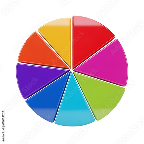 Free Download Colorful eightsection pie chart diagram on transparent background - GFXLoad