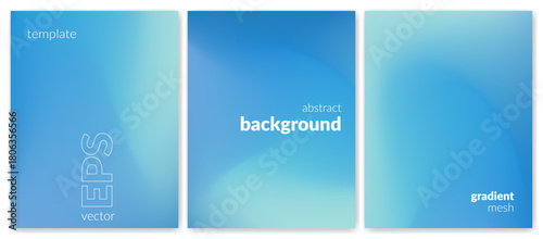 Abstract liquid background set. Gradient mesh. Effect bright color blend. Blurred fluid colorful mix. Modern design template for web covers, ad banners, posters, brochures, flyers. Vector image EPS