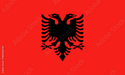 Albania national flag in flat style. Vector flat illustration.