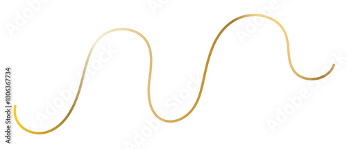 Gold wave, line, golden ribbon isolated on white background, vector design element, modern luxury illustration