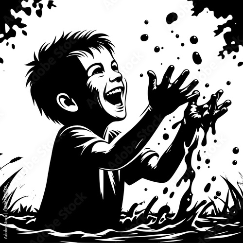 Boy Throwing Mud Balls