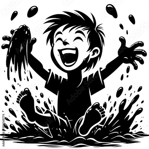 Boy Throwing Mud Balls