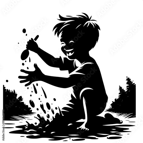 Boy Throwing Mud Balls