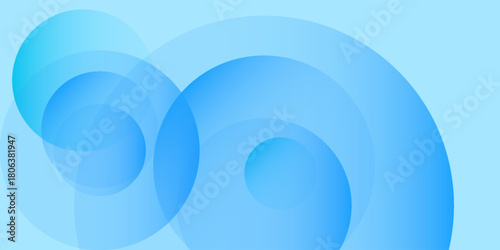 Abstract Color background, transparent gradient blue circles stacked on a blue background modern good nice