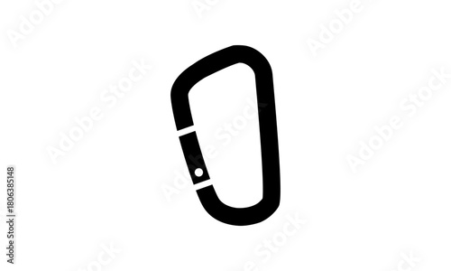 Piktogramm Karabiner – Kletterausrüstung / Sicherheitskarabiner / Outdoor Equipment (schwarz)