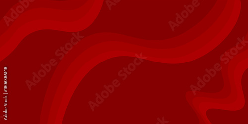 Dark red abstract wavy background with smooth flowing curves, layered shapes. for presentations, posters, banners, web graphics, elegant layouts, and creative projects requiring bold red aesthetics.