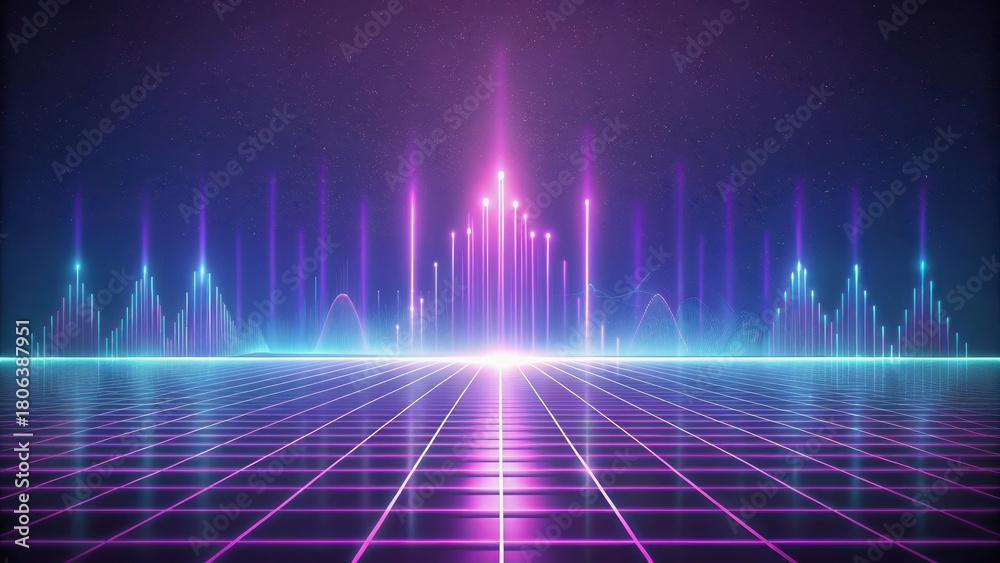 Fototapeta premium Pastel Violet Waveform Radiates in Digital Realm