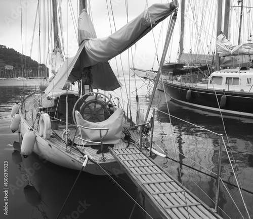 old sailing boat in the gulf of la spezia