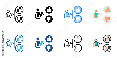 Candidate feedback icon set multiple style collection 
