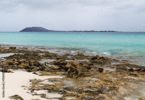 Fuerteventura, Canary Islands, beaches collectively called Grandes Playas on the edge of Nature Park Dunes of Corralejo