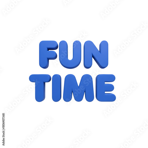 Vibrant blue 3d fun time text for kids party marketing