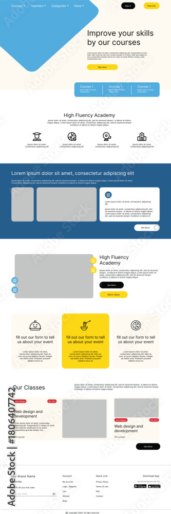 Obraz premium Education Center Website Landing Page