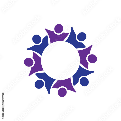 rotating successful people community logo design