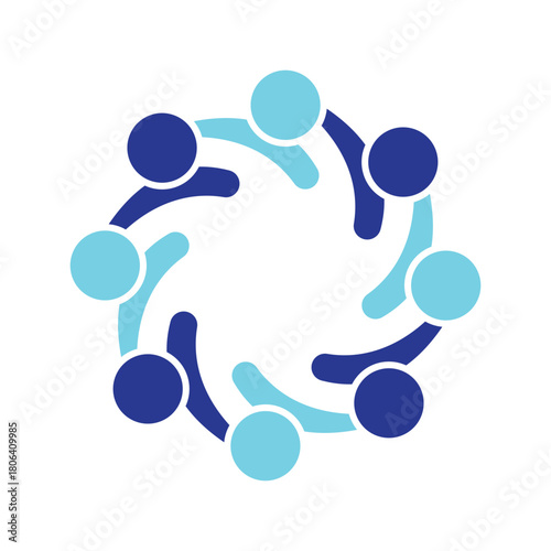 rotating successful people community logo design