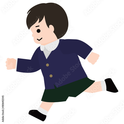 走っている男の子