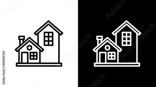 House  White Icon Set Design