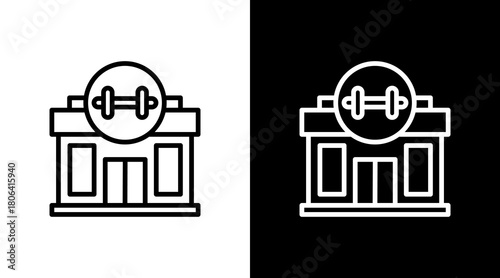 Gym  White Icon Set Design