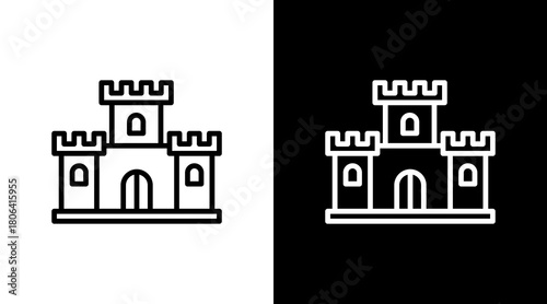 Castle  White Icon Set Design