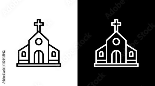 Church  White Icon Set Design