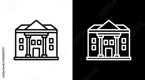 City Hall  White Icon Set Design