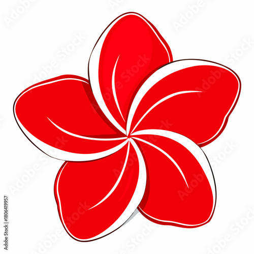 frangipani red silhouette vector