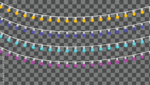 Vibrant glowing string lights for festive holiday celebration