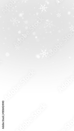 Bright icy snowfall effect with soft glowing winter snowflakes
