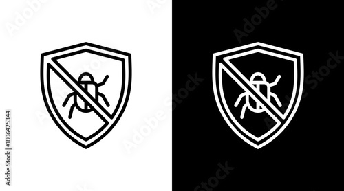 Anti Virus Shield  White Icon Set Design