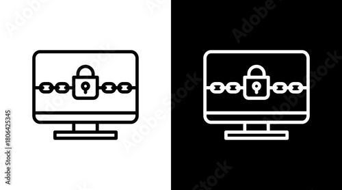 Ransomware Warning  White Icon Set Design