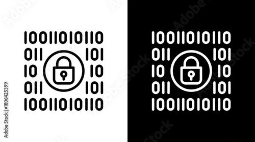 Encrypted Data  White Icon Set Design
