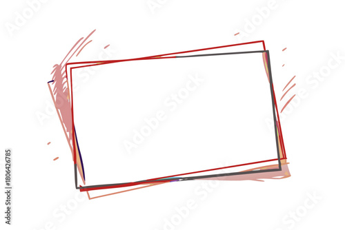 Overlapping red sketchy rectangular frames with artistic effect