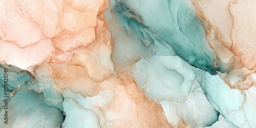 Beautiful abstract art in soft pastel colors and gold accents