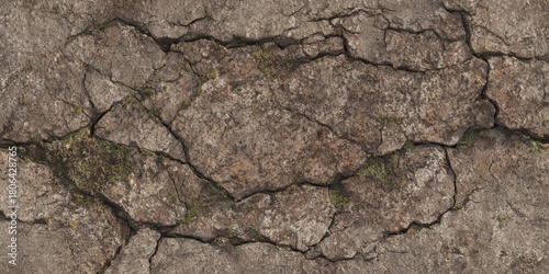 Cracked earth surface displaying natural textures and patterns