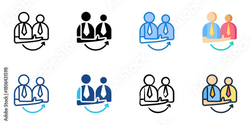 Employee referrals icon set multiple style collection 
