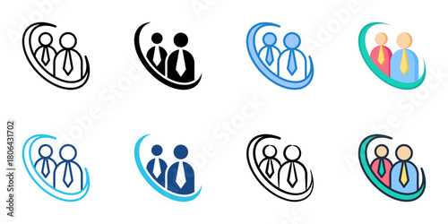 Job portal icon set multiple style collection 
