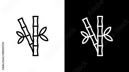 Bamboo  White Icon Set Design