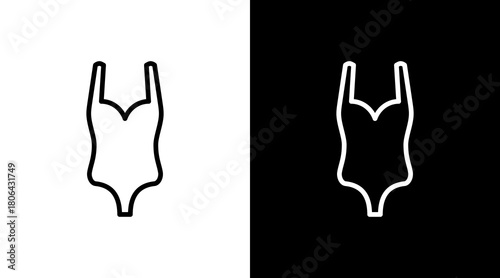 Swimsuit  White Icon Set Design