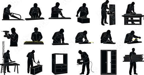 Carpenter, Woodworking, Wood, Furniture, Construction, Craftsman, Tools, Saw, Drill, Building, Manual, Industry.