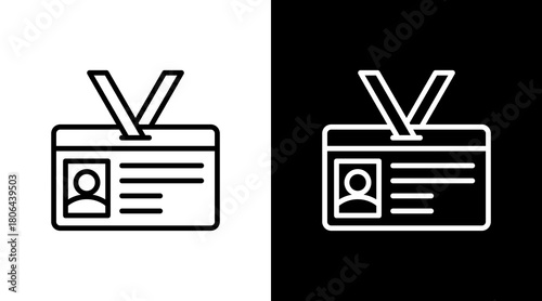 Work Badge  White Icon Set Design