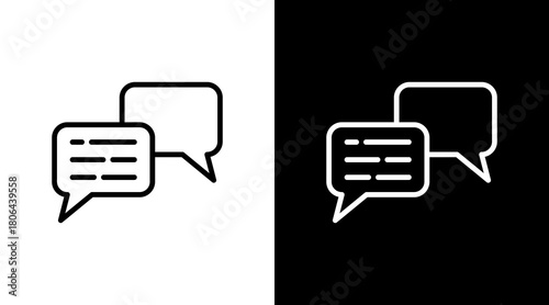Chat Bubble  White Icon Set Design