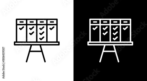 Project Board  White Icon Set Design