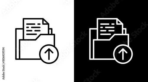 File Upload  White Icon Set Design