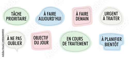 Stickers organisation et to-do list – Tâches prioritaires, objectifs et rappels