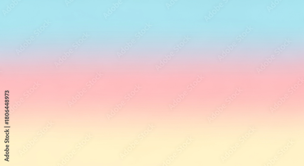 Naklejka premium Pastel Gradient Background: Soft Blended Sky Color PaletteAesthetic Sunset Ombre Wallpaper: Blue, Pink, and Yellow BlendSmooth Gradient Texture for Web, Mobile, and Graphic Design