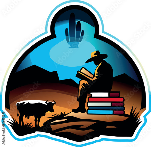  books Modern Bull Head Logo Design