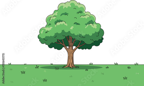 The Simple Beauty of a Healthy, Lone Broadleaf Tree Gracing the Horizon on World Tree Day