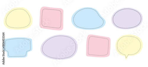 Bulles de texte et stickers vierges pastel – Formes organiques vectorielles