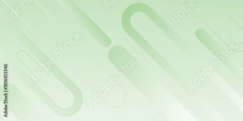 Modern white abstract wide banner background with green geometric shapes. Minimal geometric. Modern futuristic concept. Suit for cover, header, business, presentation